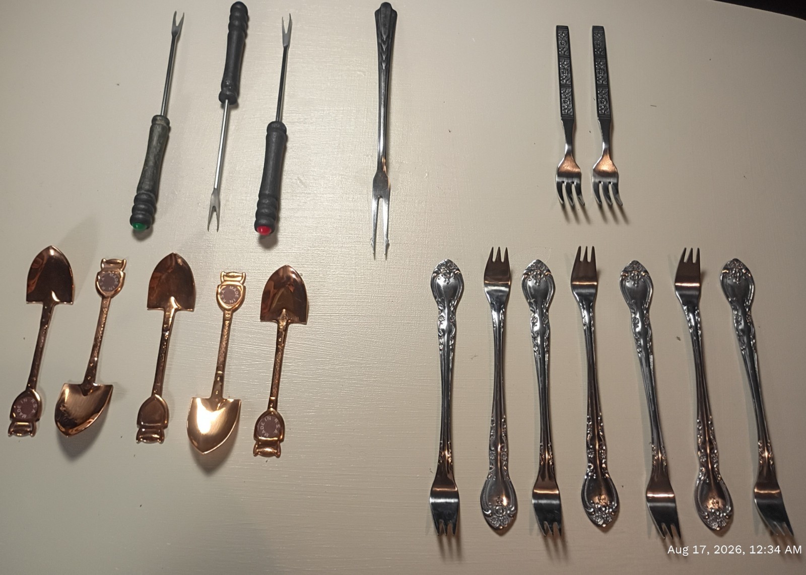 Vintage Mixed Lot Novelty Cocktail Hors D'oeuvre Forks & Shovel Spoons R.S.A