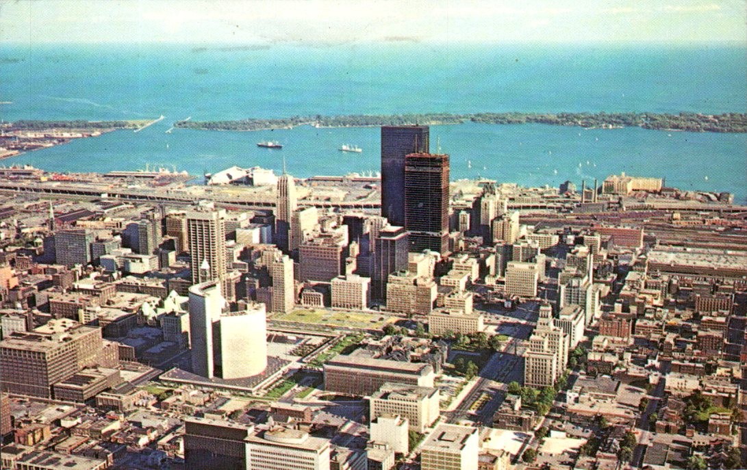 Toronto Ontario - Aerial View Downtown City Hall & Harbour - Postcard - 1970 Toronto Ontario - Aerial View Downtown City Hall & Harbour - Postcard - 1970