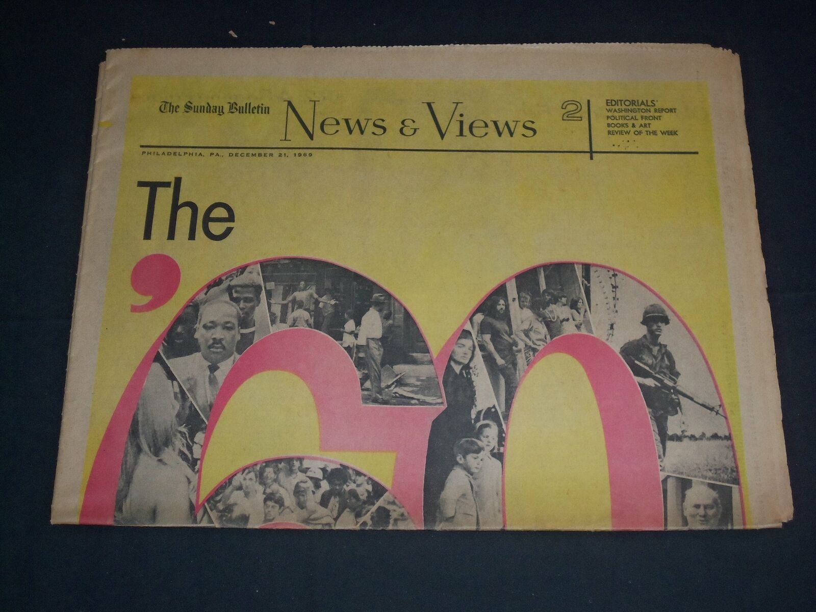 1969 DECEMBER 21 THE SUNDAY BULLETIN NEWSPAPER - THE 60'S DECADE - NP 3393