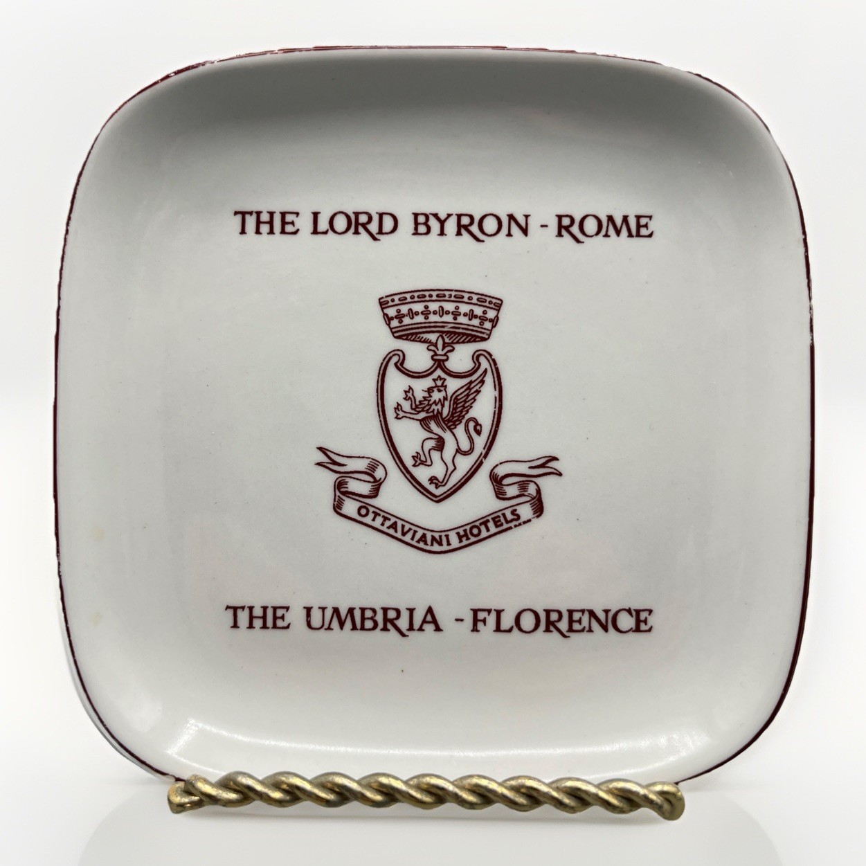 Vintage Richard Ginori Italian Hotel Dish Lord Byron Rome & The Umbria Florence