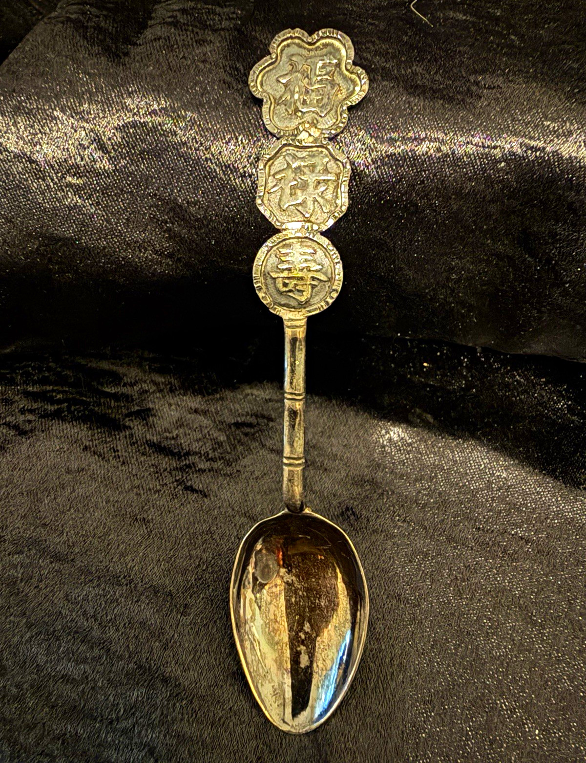 Sterling Silver Chinese Character Collectible Souvenir Spoon, Asian Theme