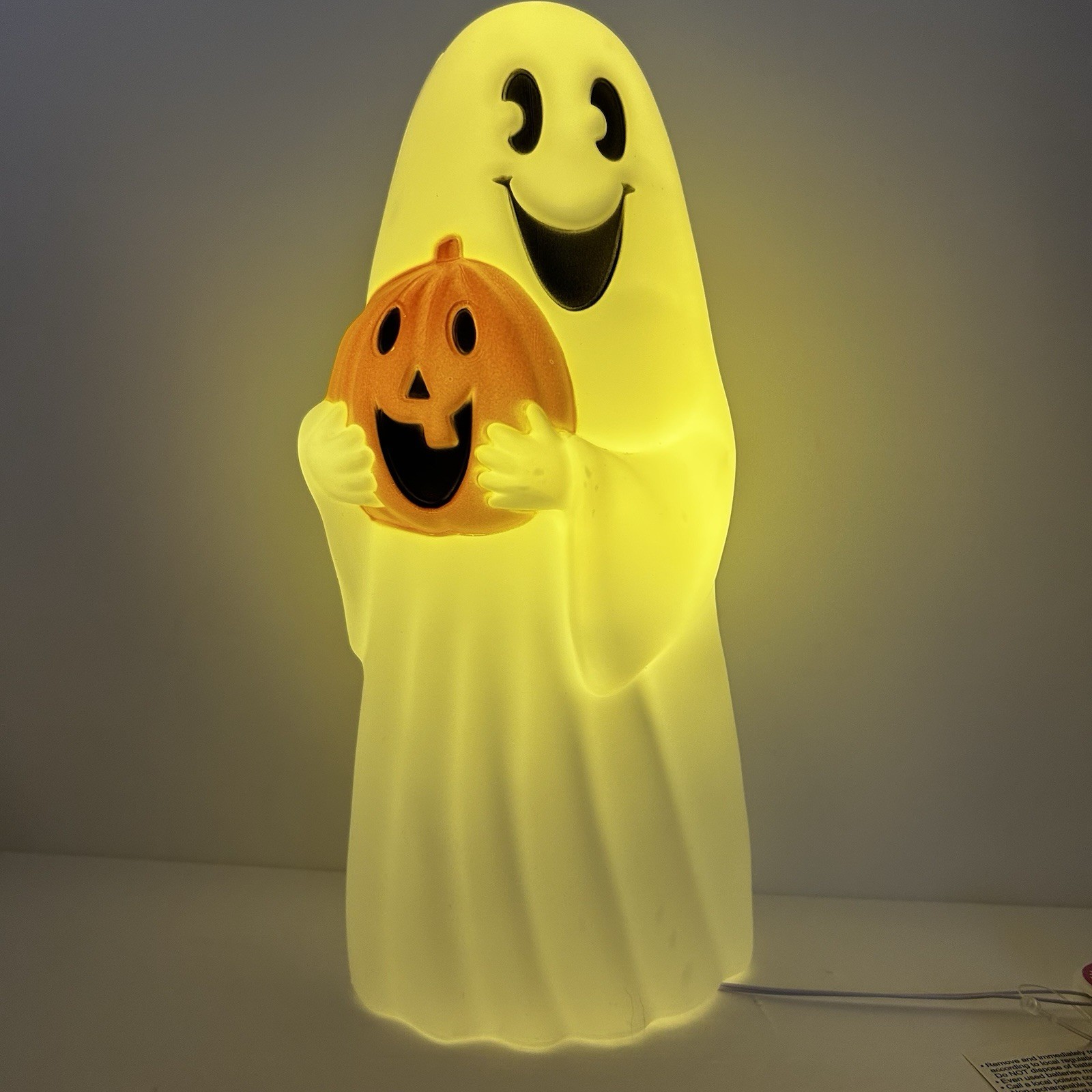 NEW Viral Dollar General Halloween Ghost W/ Pumpkin Light Up Blow Mold 10.5”