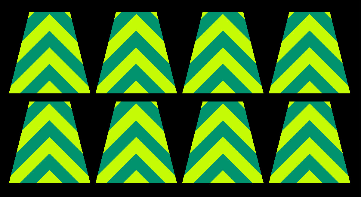 8 Reflective Fluorescent Yellow and Green Chevron Fire Helmet Tetrahedrons Tets