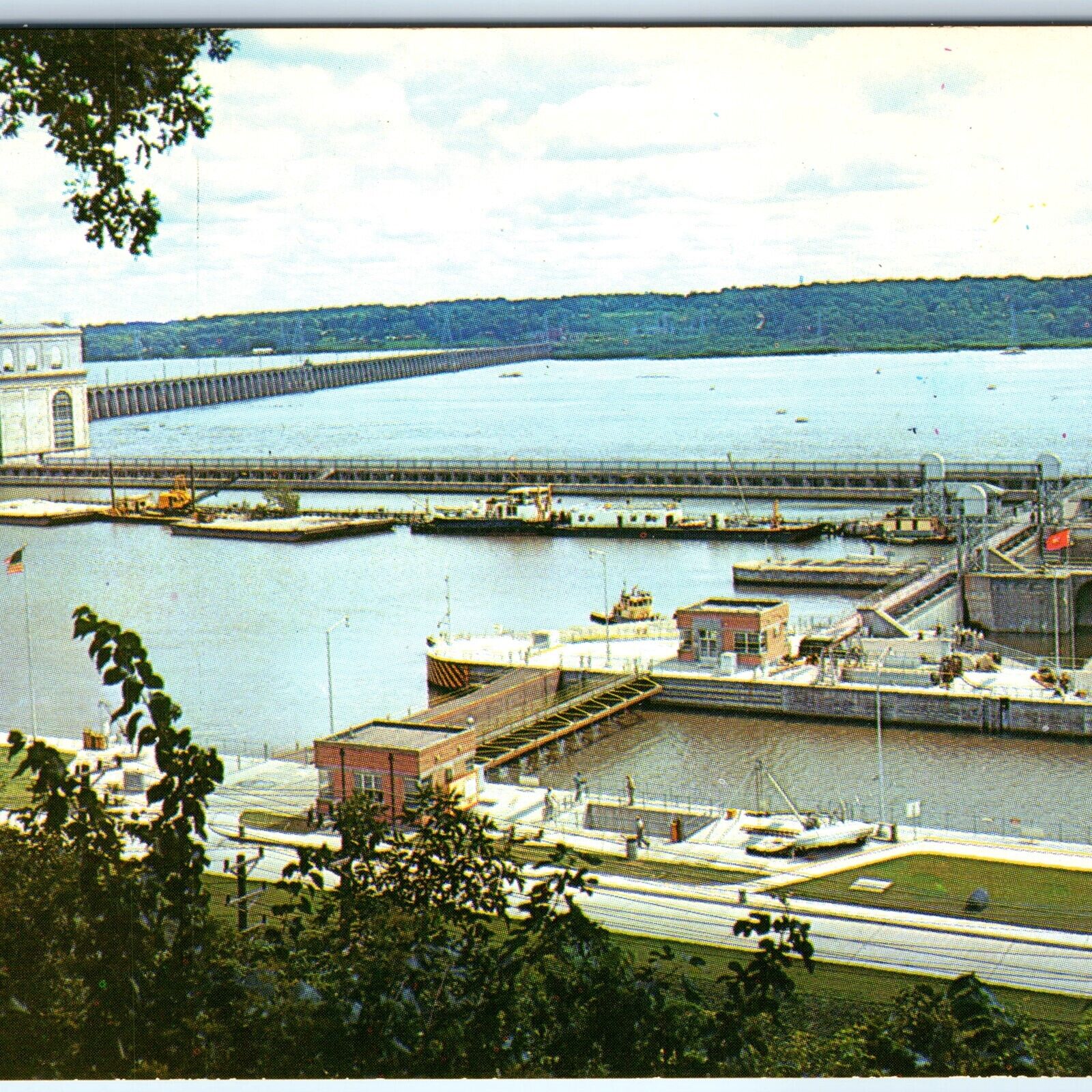 c1960s Keokuk IA Mississippi River Dam Government Lock 19 Dam Power Station A230