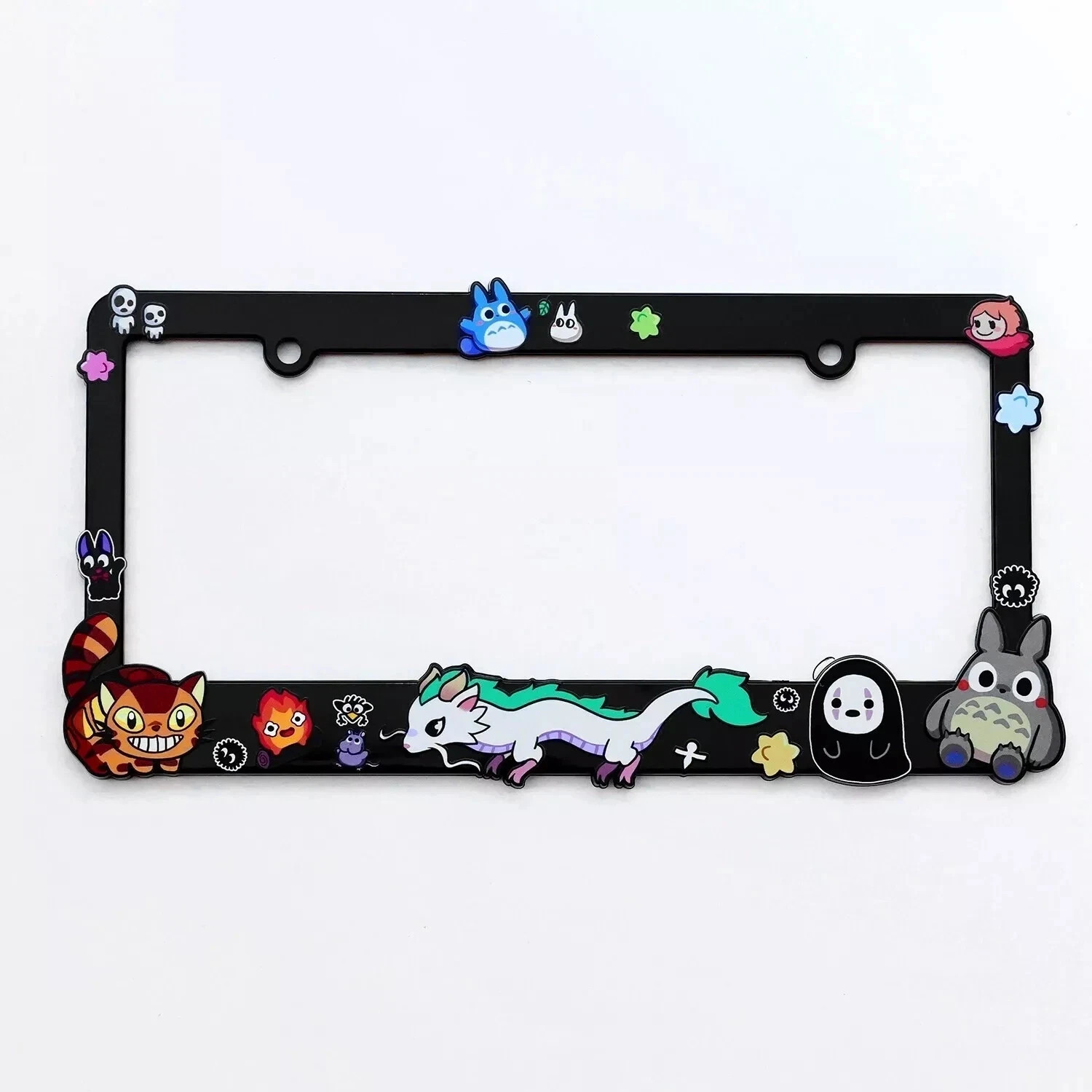 Ghibli Friends Custom License Plate Frame Car Anime Figure Spirited Away Totoro
