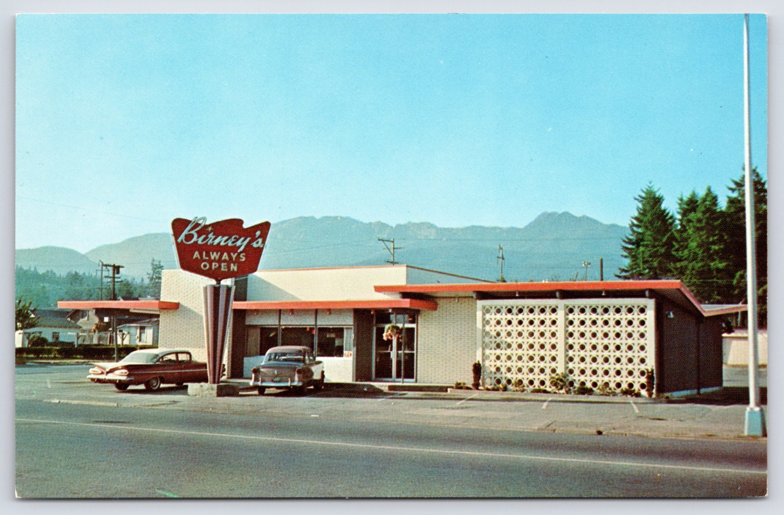 Postcard - Birney\'s Restaurant - Port Angeles, Washington - 1950s Unposted (Q71)