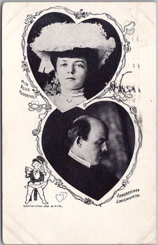 1906 ALICE ROOSEVELT Political Postcard / Marriage to Congressman Longworth