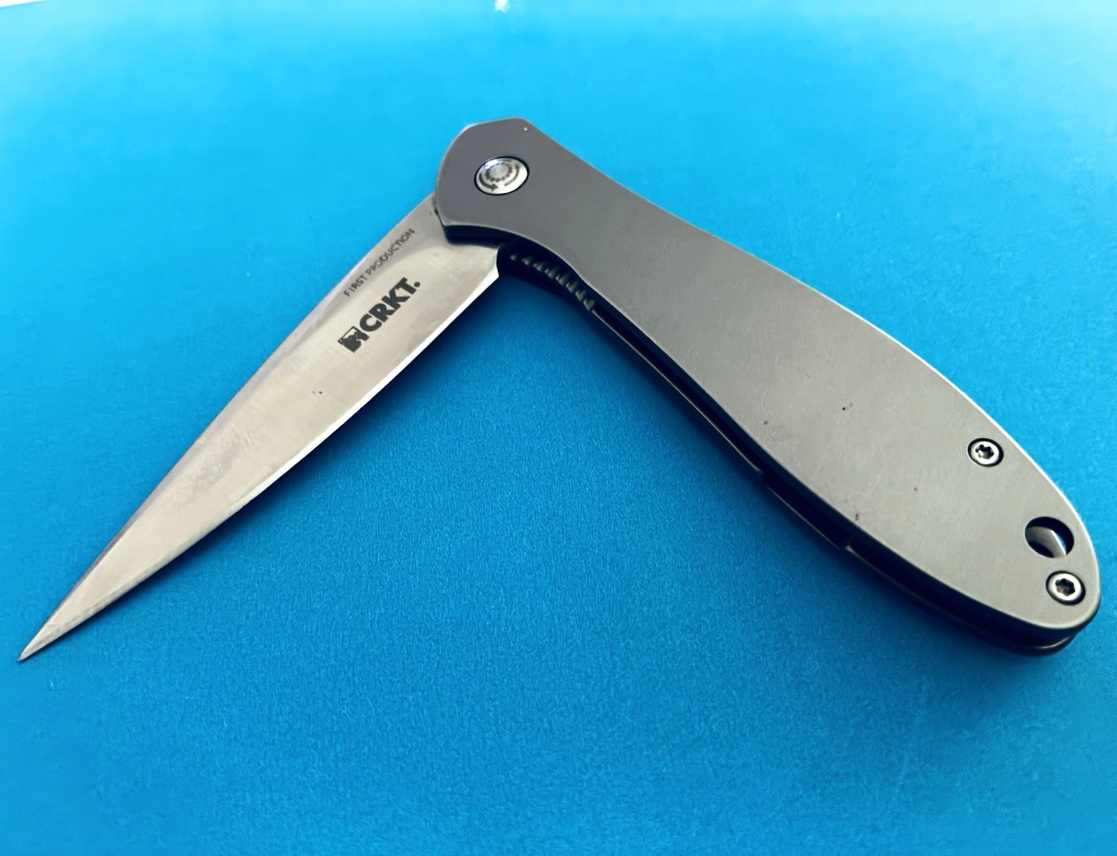 CRKT Eros SS Ken Onion Stainless Frame Lock Plain Drop Point Pocketknife