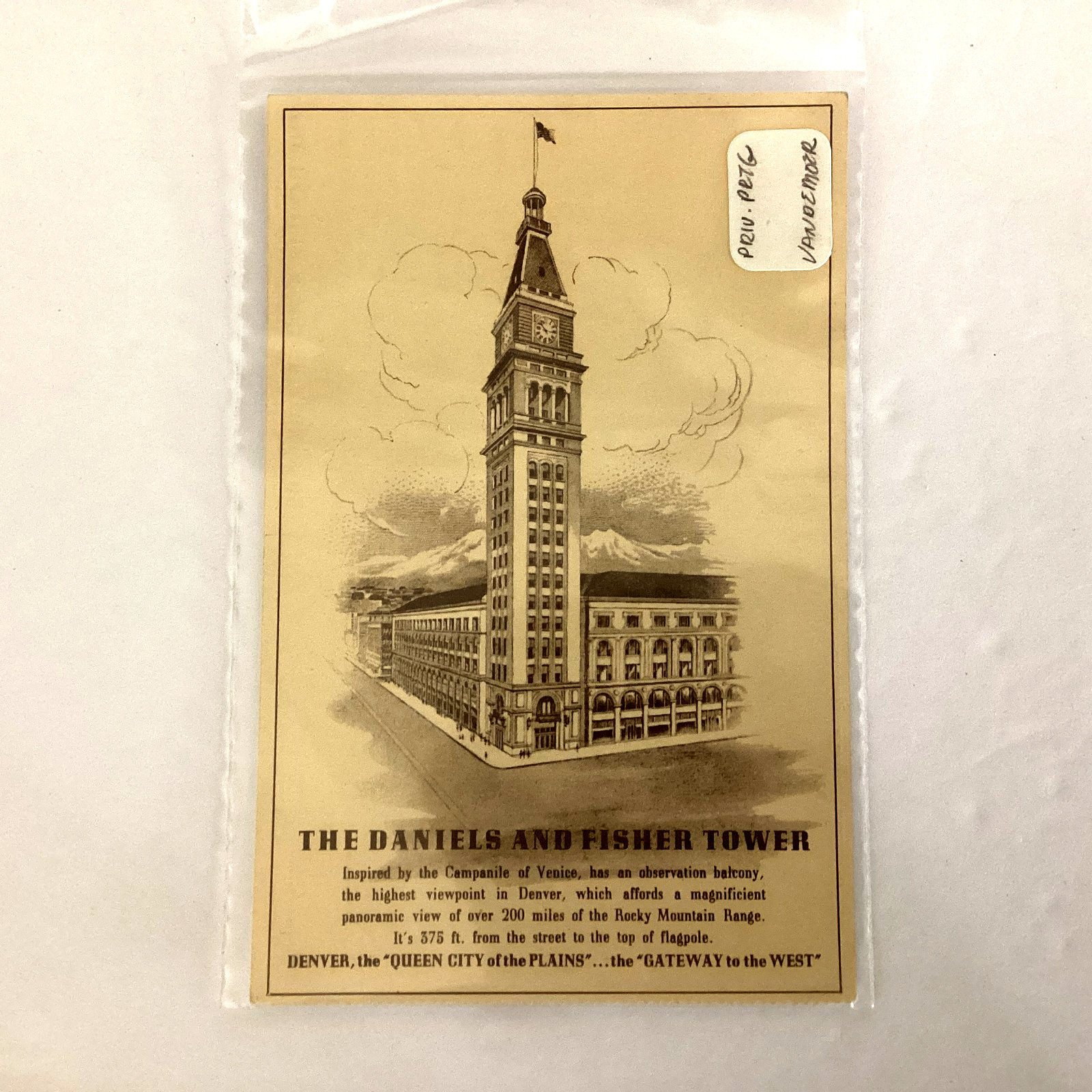 ANTIQUE 20th CENTURY PRIVATE PRINTING VANDEMOER POSTCARD DANIELS & FISHER STORE