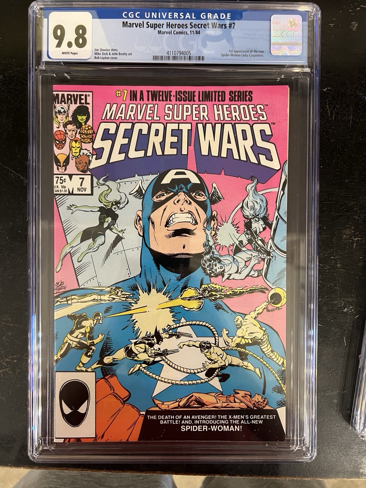 Marvel Super Heroes Secret Wars #7 1984, CGC 9.8 white pages SPIDER-WOMAN