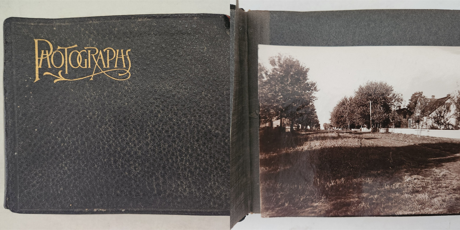 1890s antique CONNECTICUT PHOTO ALBUM new haven HOME CHURCH SCHOOL PARK MONUMENT