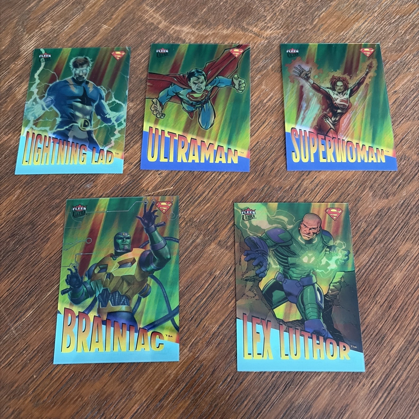 2026 Fleer Ultra Superman Lot of 5 Acetate Insert Cards 2026 Fleer Ultra Superman Lot of 5 Acetate Insert Cards