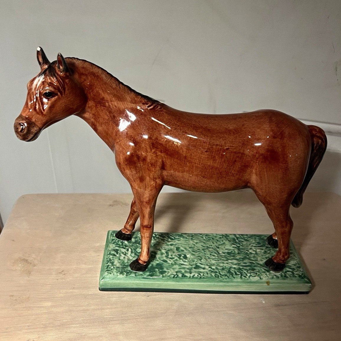 Vintage Eximious Italy Ceramic Horse Figurine Italian Pottery -Mid Century 