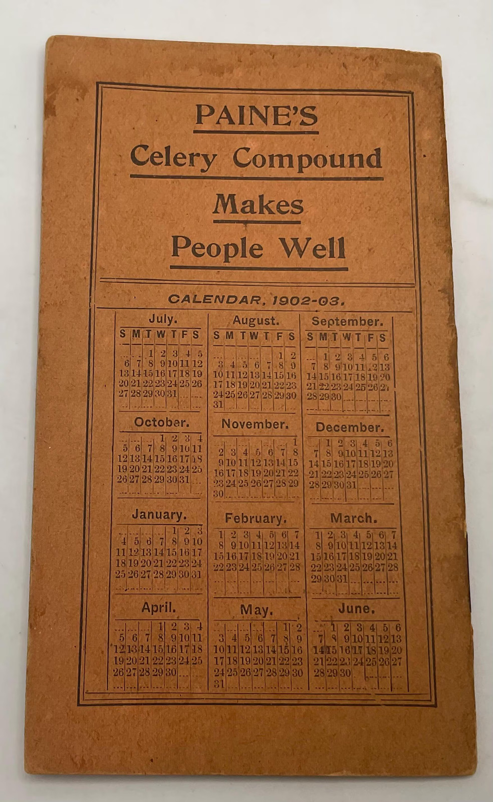 1902 Paines Celery Compound Handy Cash Book Ledger Penacook NH Pharmacy Ephemera