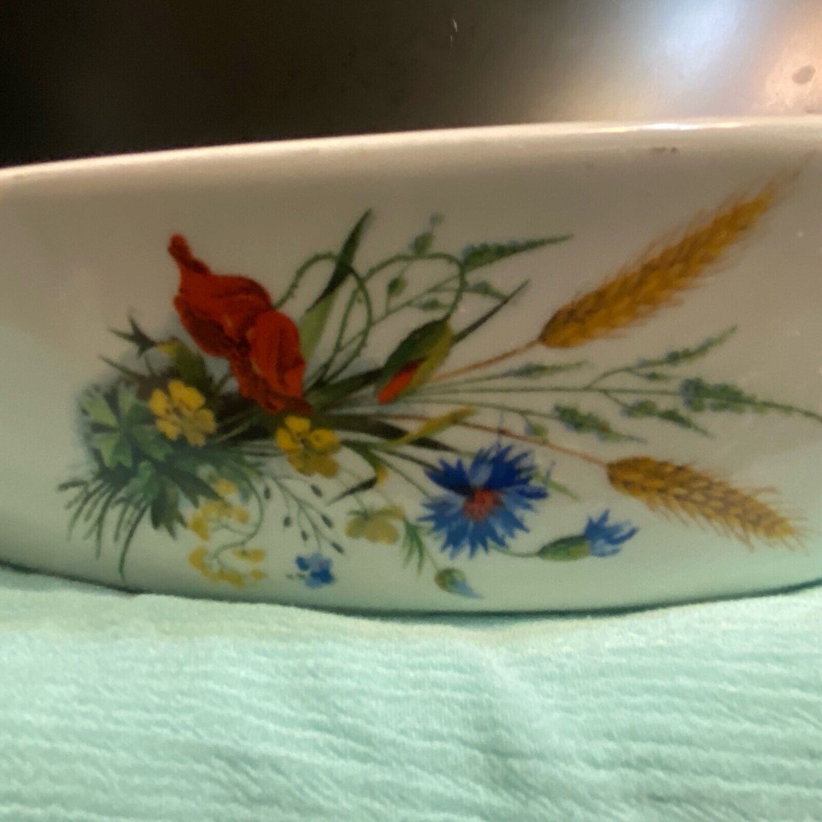 Vintage PILLIVUYT HOAN France Oval Baking Dish Wildflowers  GREAT Condition