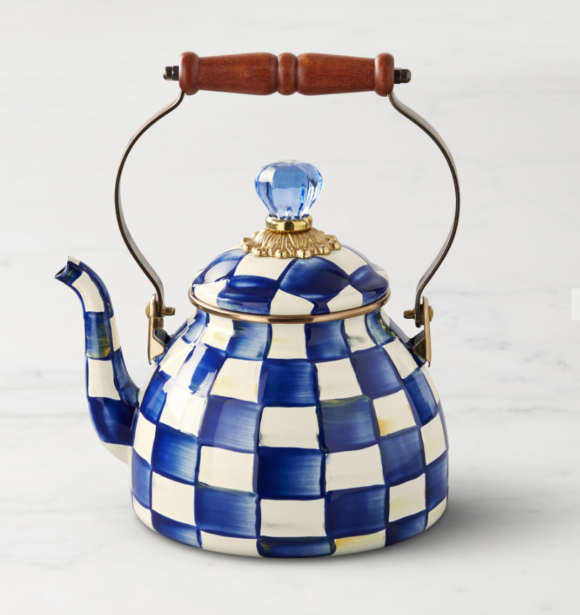 MacKenzie-Childs Royal Check Tea Kettle 2-Qt MacKenzie-Childs Royal Check Tea Kettle 2-Qt