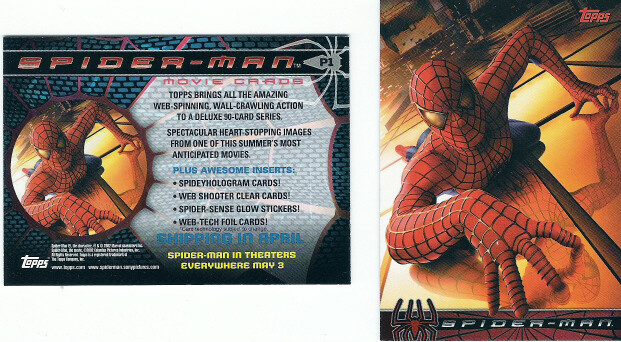 MARVEL SPIDER-MAN MOVIE PROMO CARD PI NM 2002 TOBEY MAGUIRE
