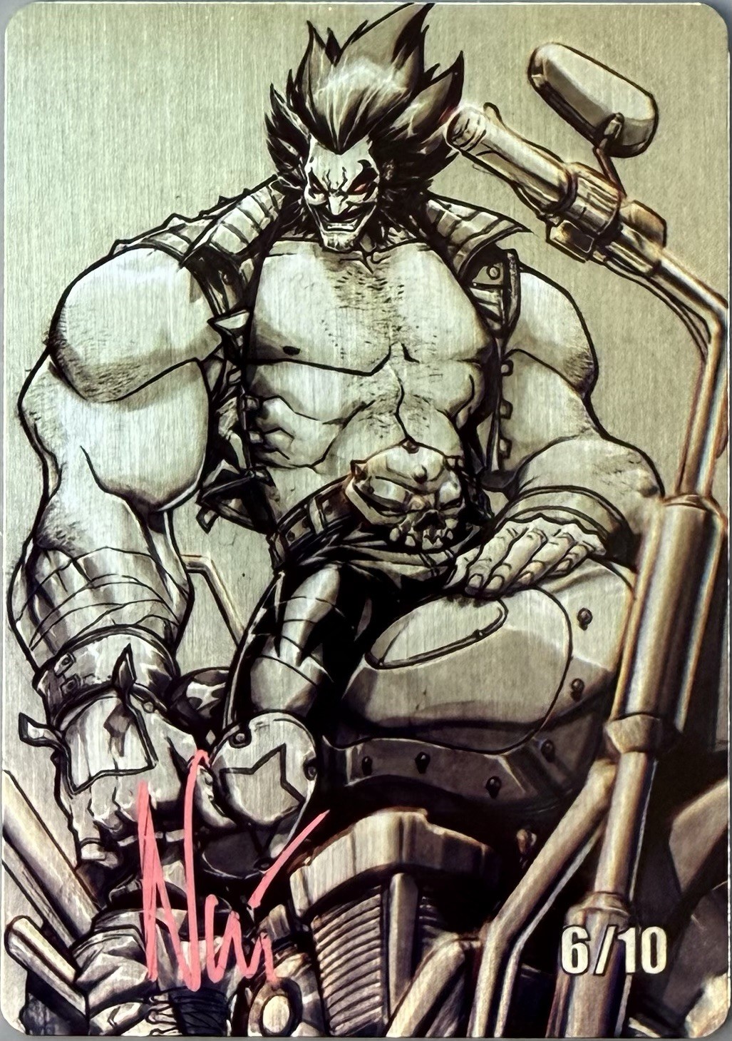 Lobo Metal Card Signed Eddie Nunez 6/10 Auto COA DC Comics SMZ
