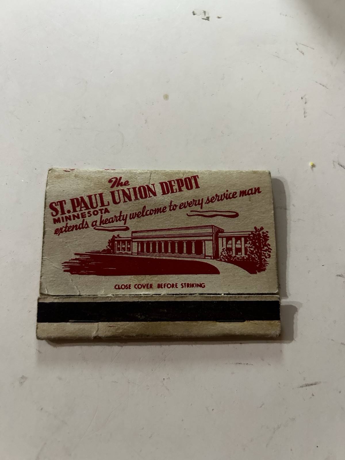 RARE Vintage St. Paul Minnesota Union Depot FULL Matchbook Military Red Cross RARE Vintage St. Paul Minnesota Union Depot FULL Matchbook Military Red Cross