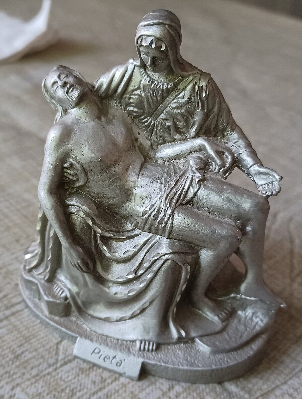 Pieta Pewter Statue made by Masterworks Fine Pewter 1990