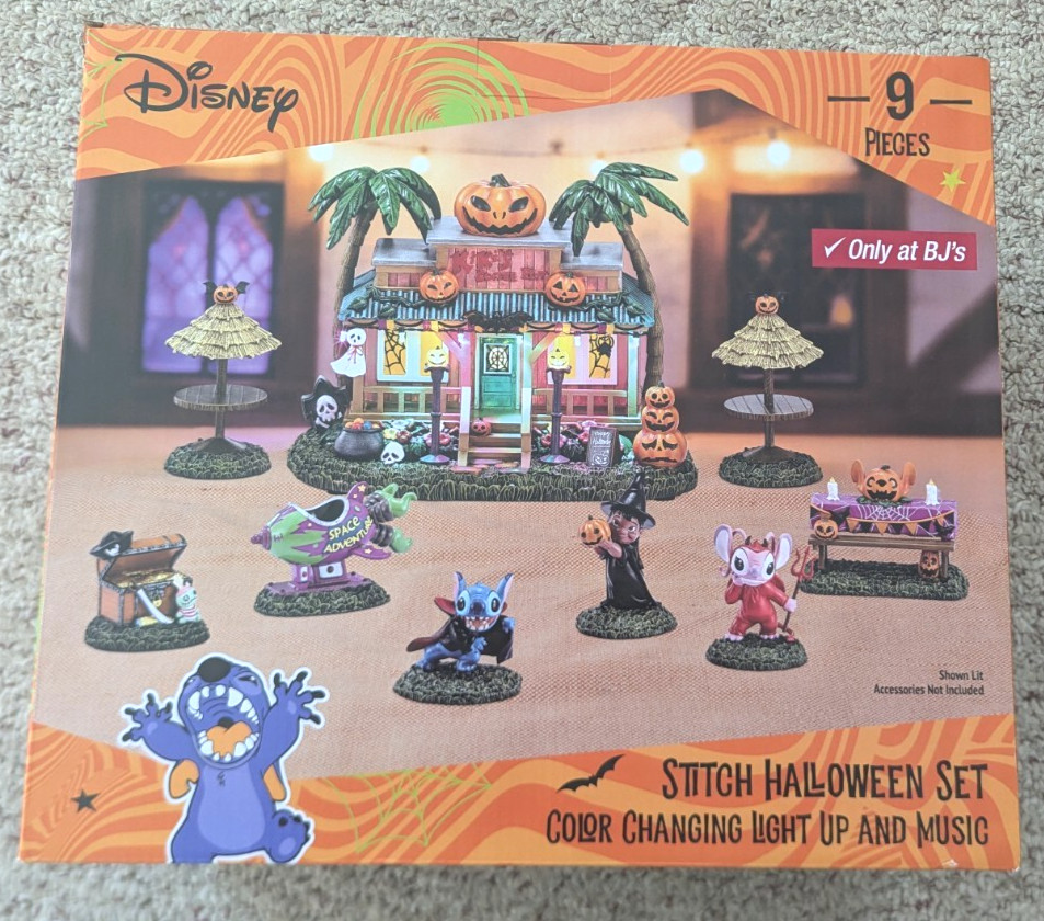 2026 Exclusive Disney Stitch Halloween 9pc Set Color Changing Light Up Music NEW
