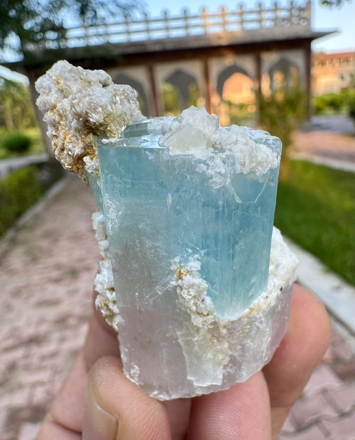 Aqua Morganite Crystal With Matrix Combine/Natural Crystal /Display Piece 241 CT