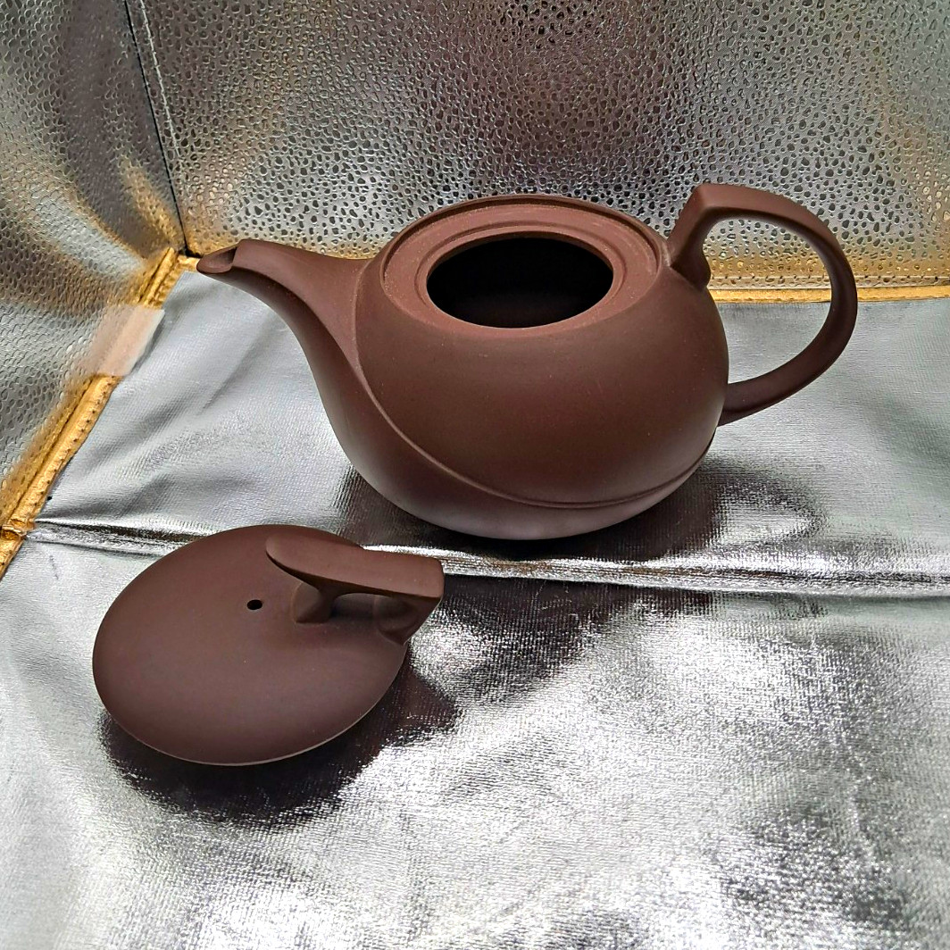 Antique Chinese Clay Teapot with Seal Mark. Yixing chocolate color no chips.