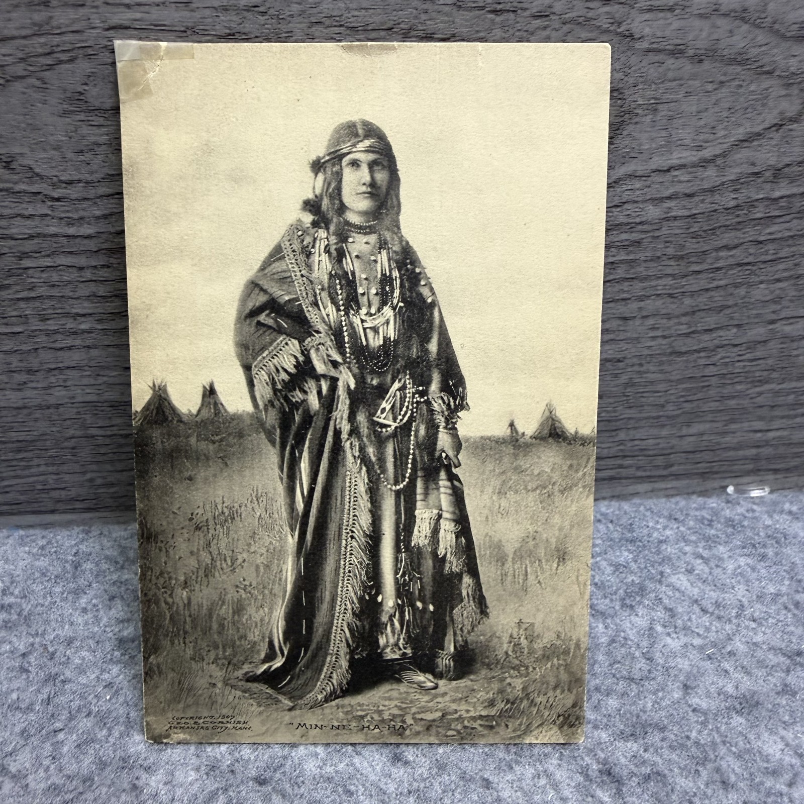 Vintage 1907 C.L. Goodrish Postcard - Min-ne-ha-ha Native American Woman Teepees Vintage 1907 C.L. Goodrish Postcard - Min-ne-ha-ha Native American Woman Teepees