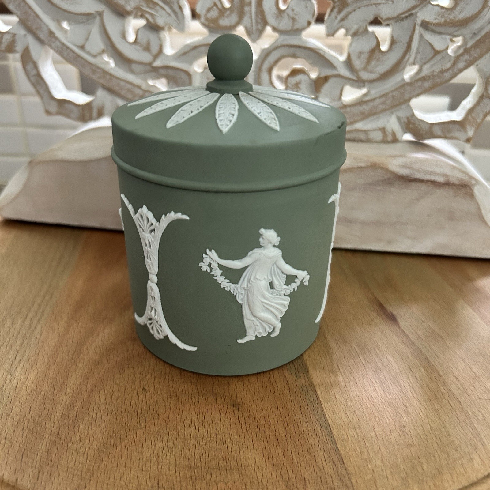 Vintage Wedgwood Sage Green Jasperware 4\