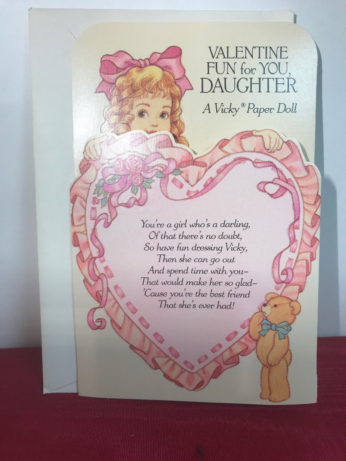 Vicky Paper Doll Valentine Card, \