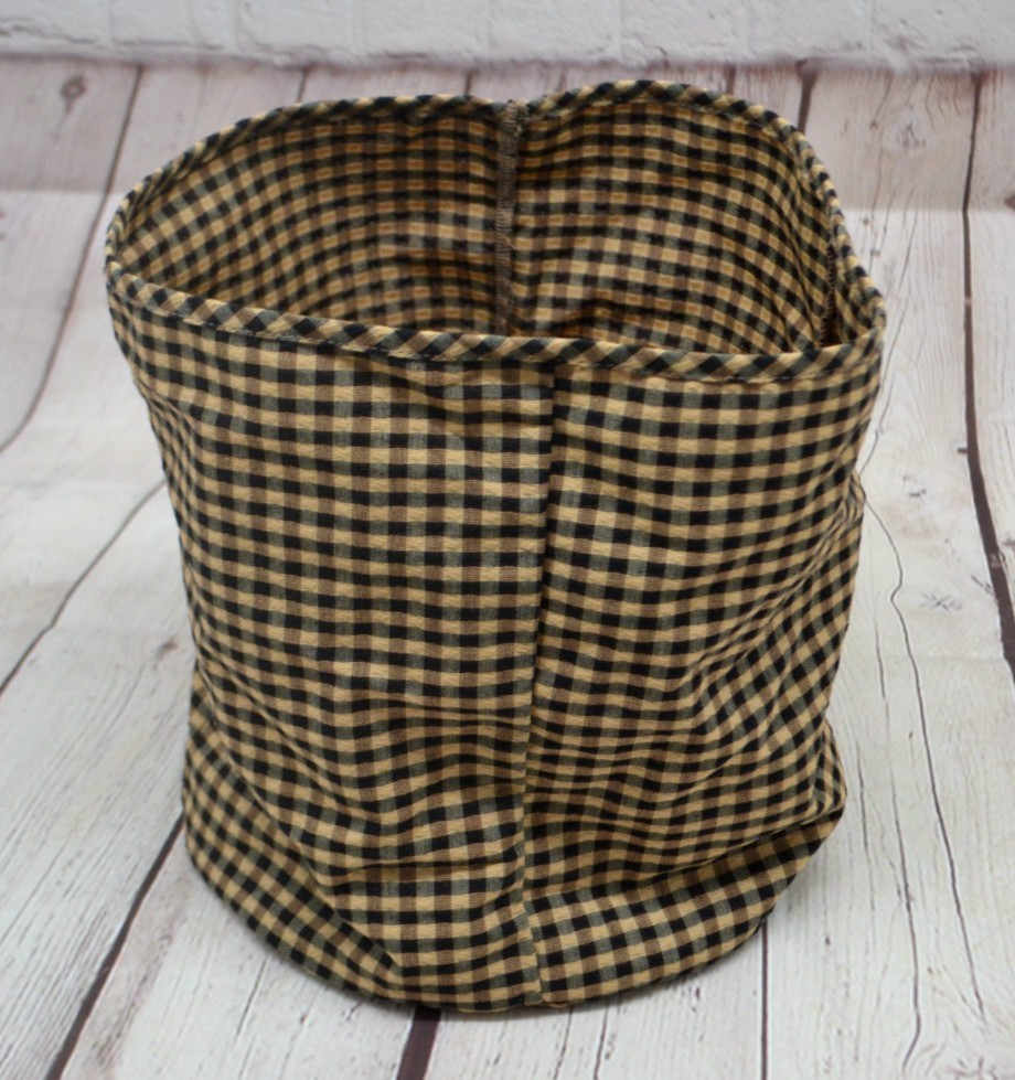 LONGABERGER XL Canister Fabric Liner - Beige / Black Check