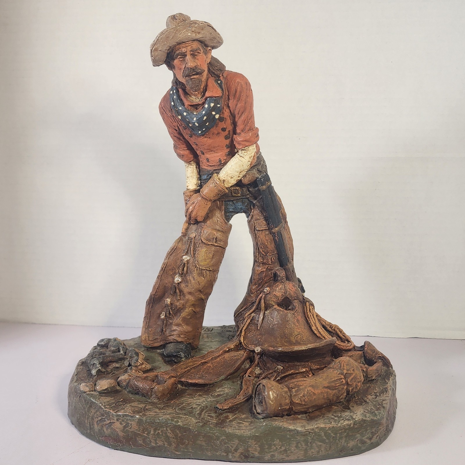 RETIRED- Vintage Michael Garman Hand-Painted 'Trailmaster' 1985  Sculpture RARE