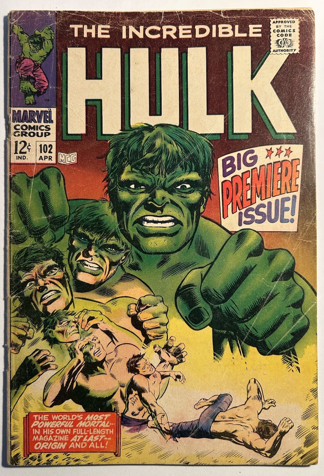 The Incredible Hulk #102 1968 Marvel Comics Silver Age 1st Print VG