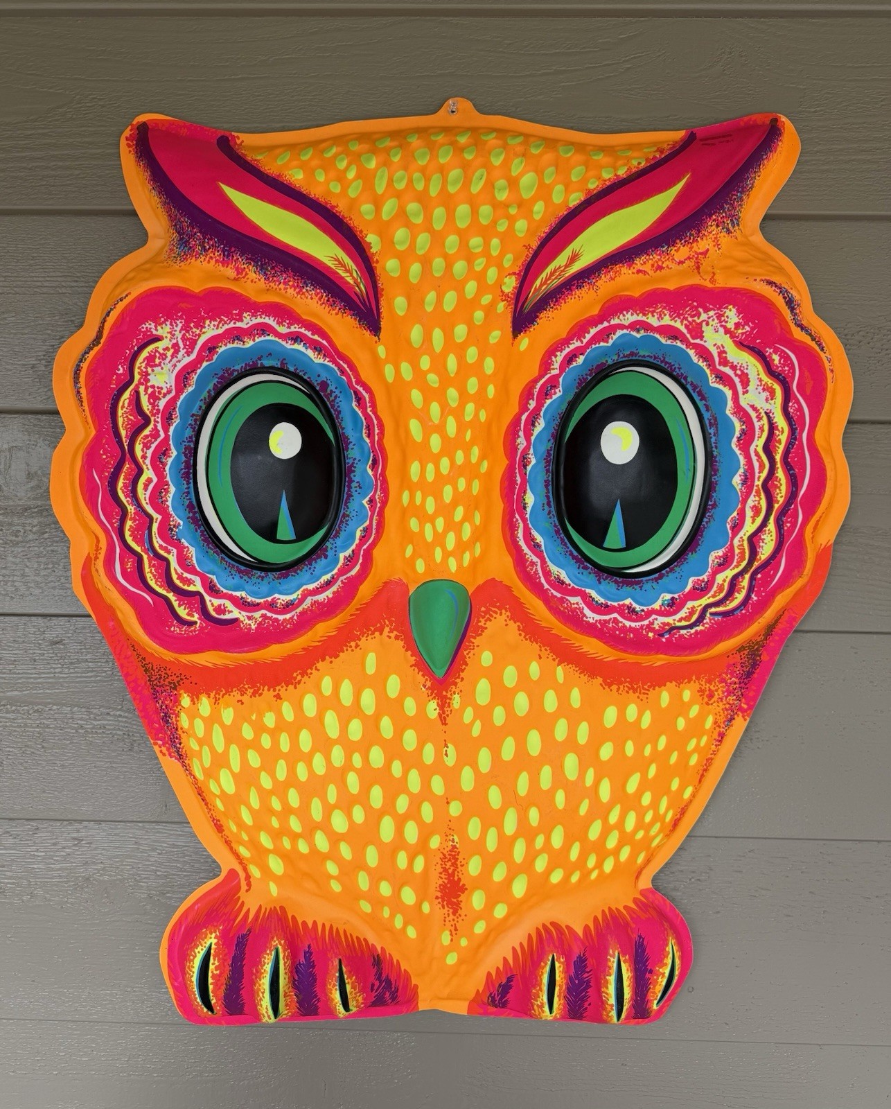 Rare Vtg 1960's Halloween 3D Vacuform Jumbo Owl Glow in the Dark 29