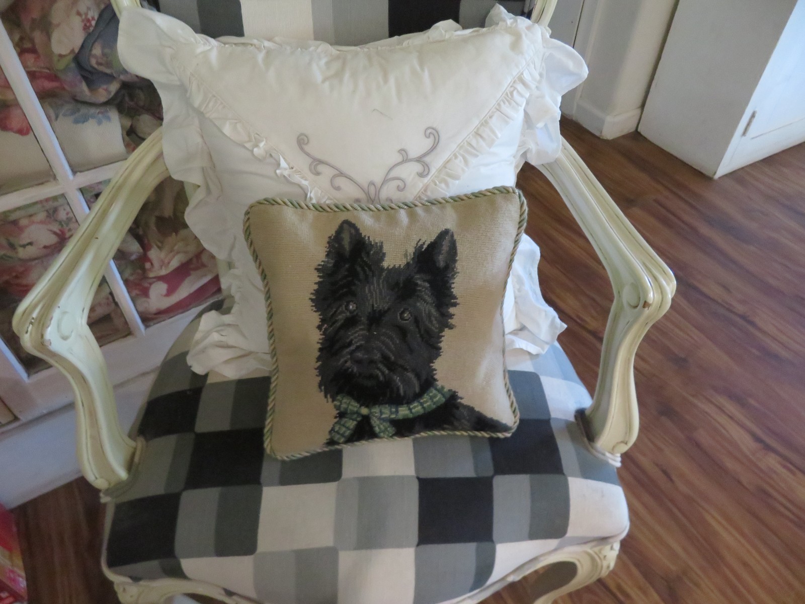 Aubusson style Scottish Terrier Victorian style Most Adorable Scottie NWOT