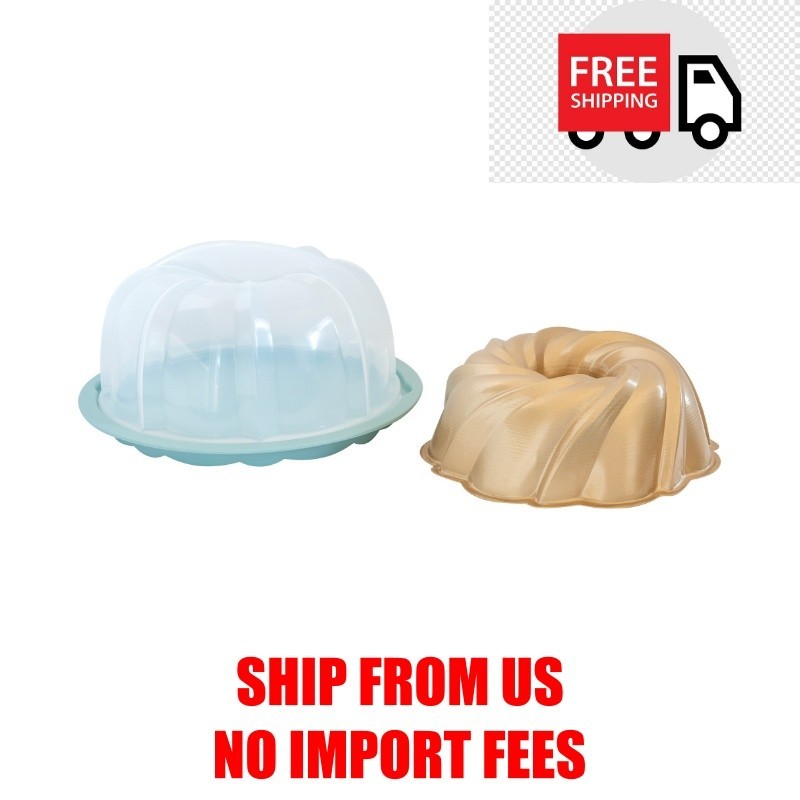 Nordic Ware 3-piece Bundt Bakeware Set with 10 Cup Nonstick Aluminum Bundt and C