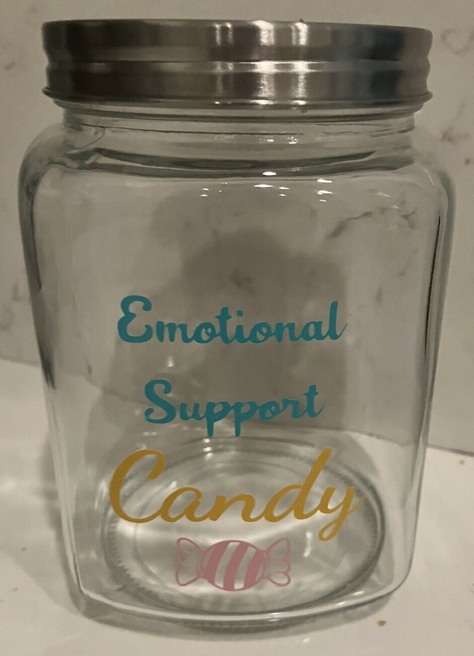 Emotional Support Candy Jar -glass Jar With Lid