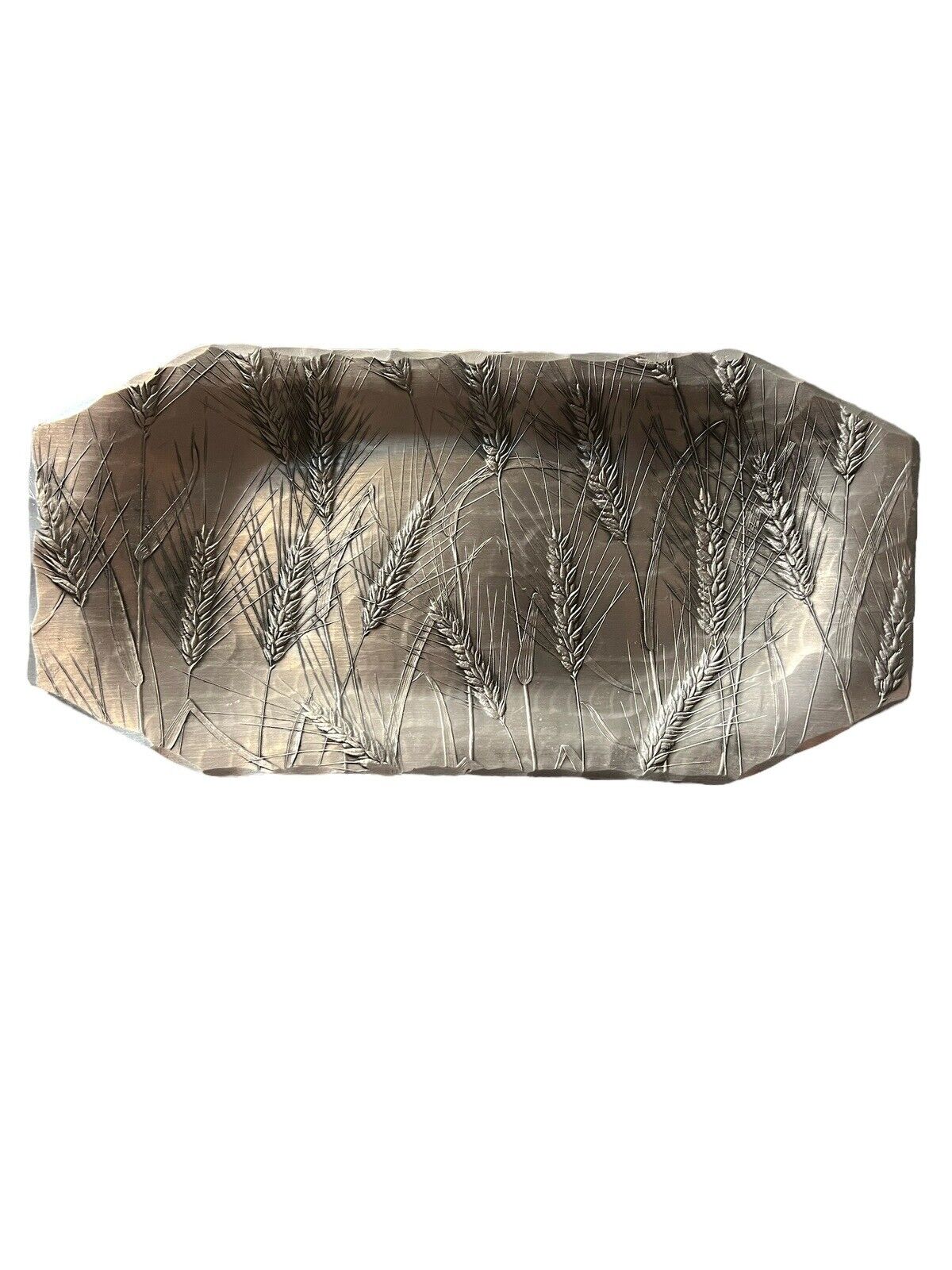Vintage Wendell August Forge Hammered Aluminum Bread Tray, Wheat Pattern