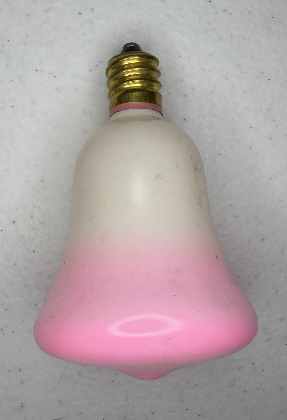 Vintage PINK WHITE BELL JAPAN MILK GLASS CHRISTMAS Light Bulb WORKS