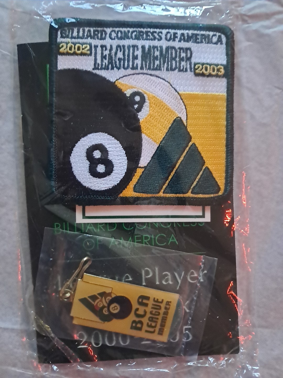 Billard Congress Of America 2002 -2003 BCA Member Patch Rule Book Charm Sealed 