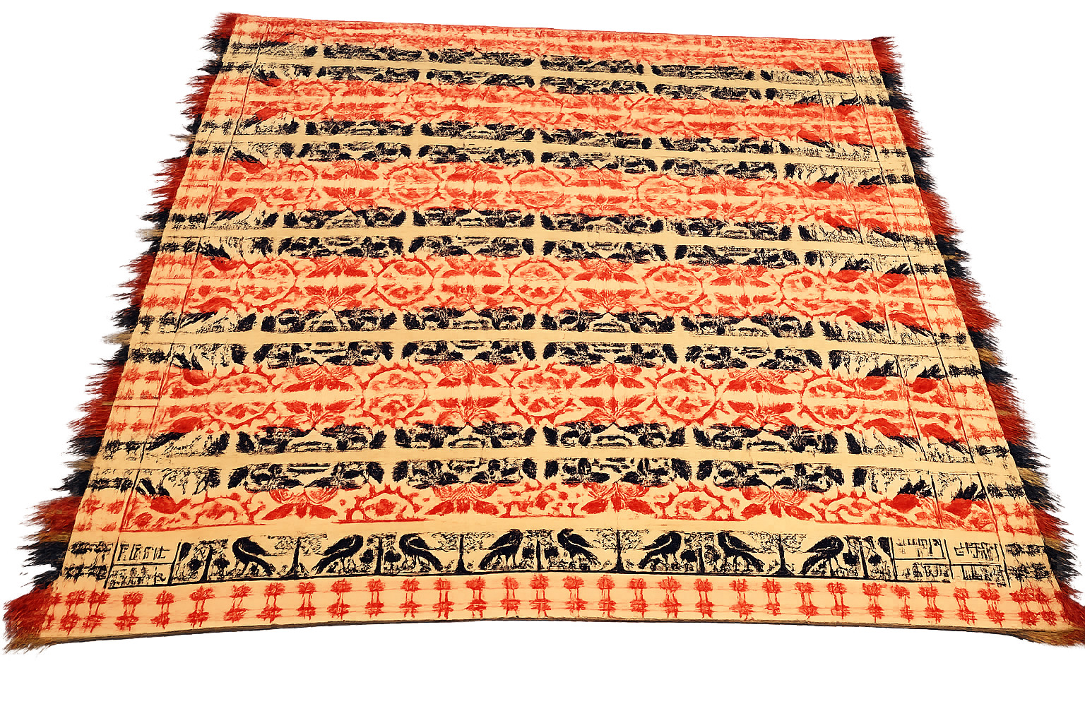 Antique Benjamin Kiehl Jacquard Coverlet 1837 Ohio Doves Tulip Acorn Named 84x87