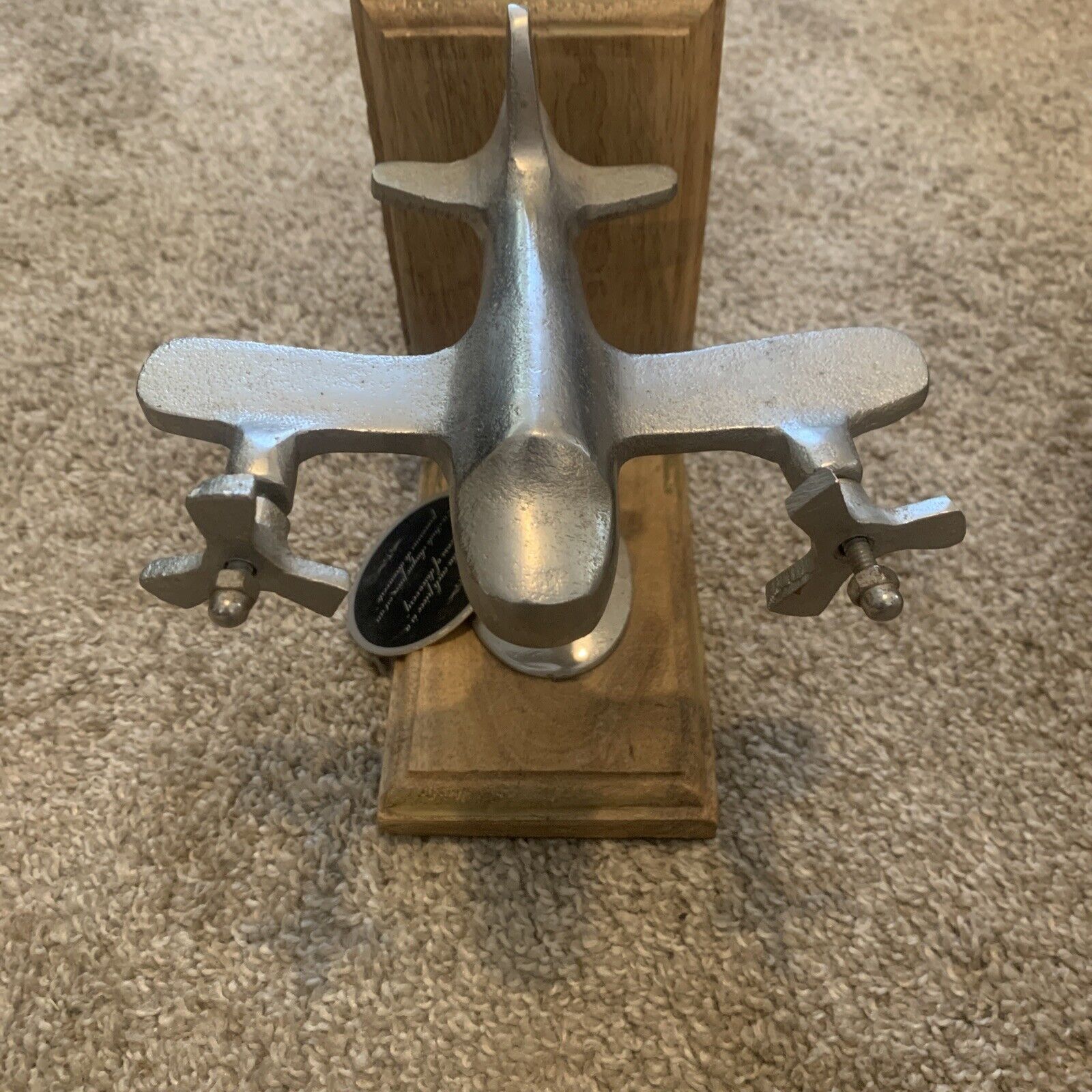 Vintage Metal Model Airplane with Moving Propellers - Collectible Display