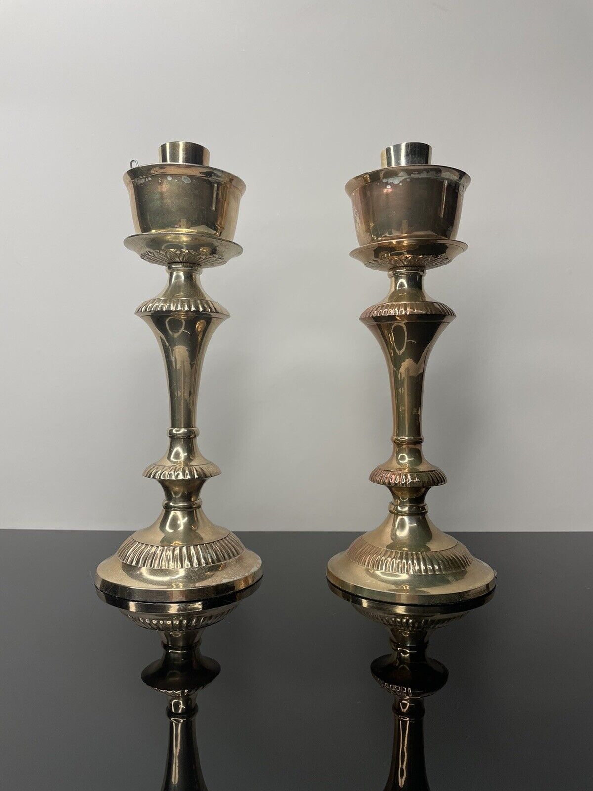 Lot Of 2 S.N.K Ent. Inc. Brass Candle Holders Made In India MINT