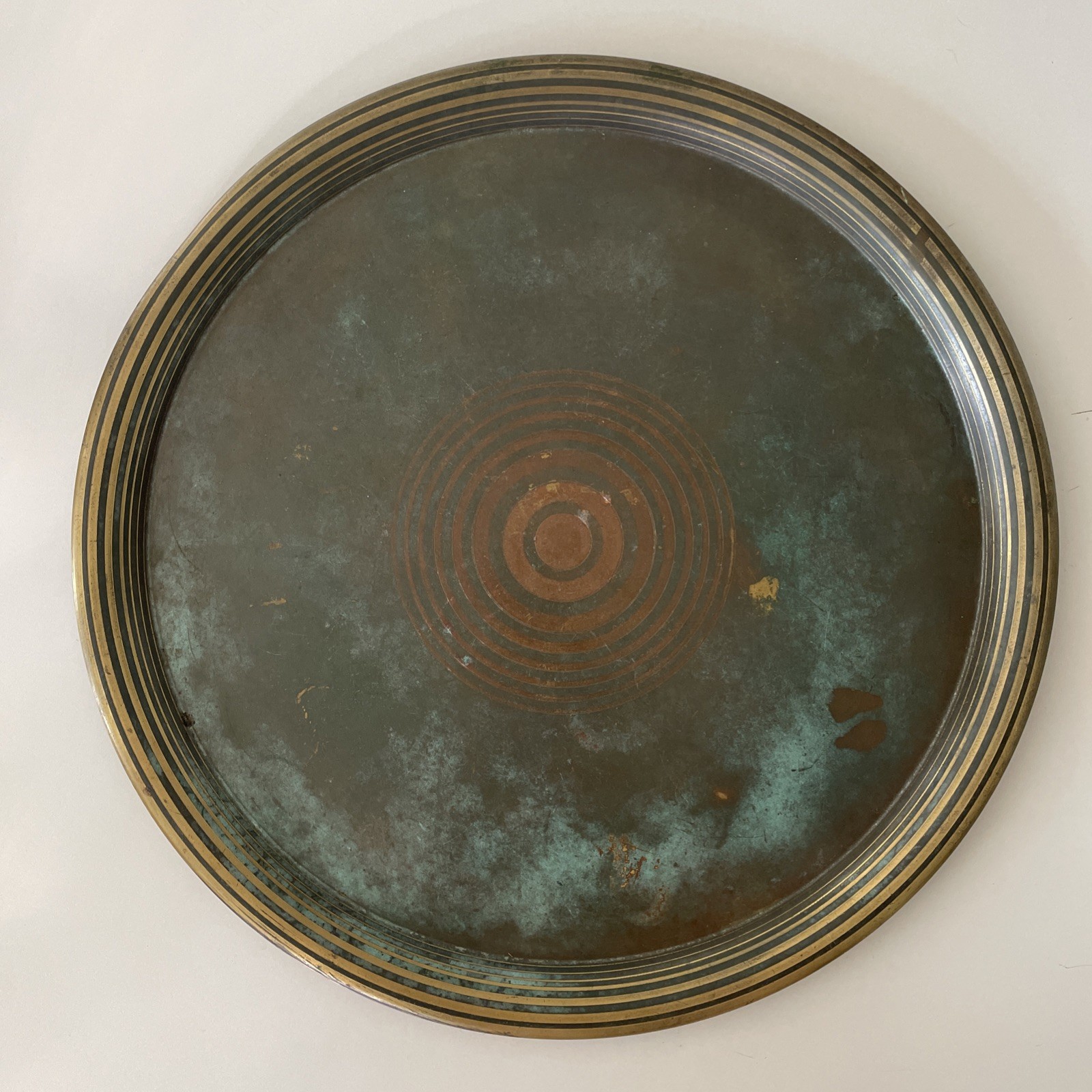 WMF Ikora Art Deco Brass Serving Tray Vintage 1930s German Decorative Metalware