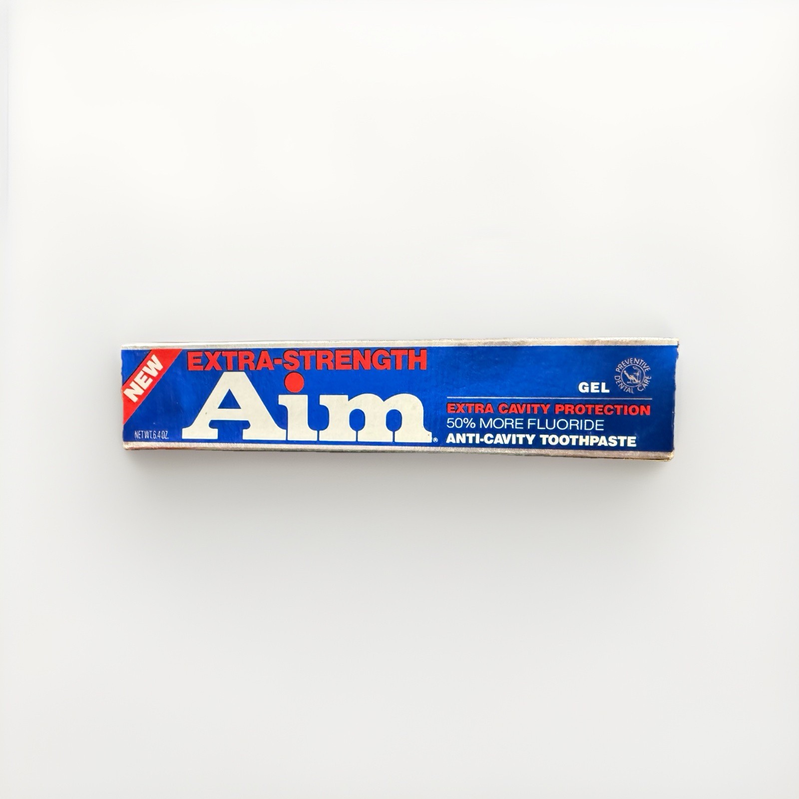 1989 Vintage AIM Extra-Strength Toothpaste Gel More Flouride 6.4 Oz NEW IN BOX