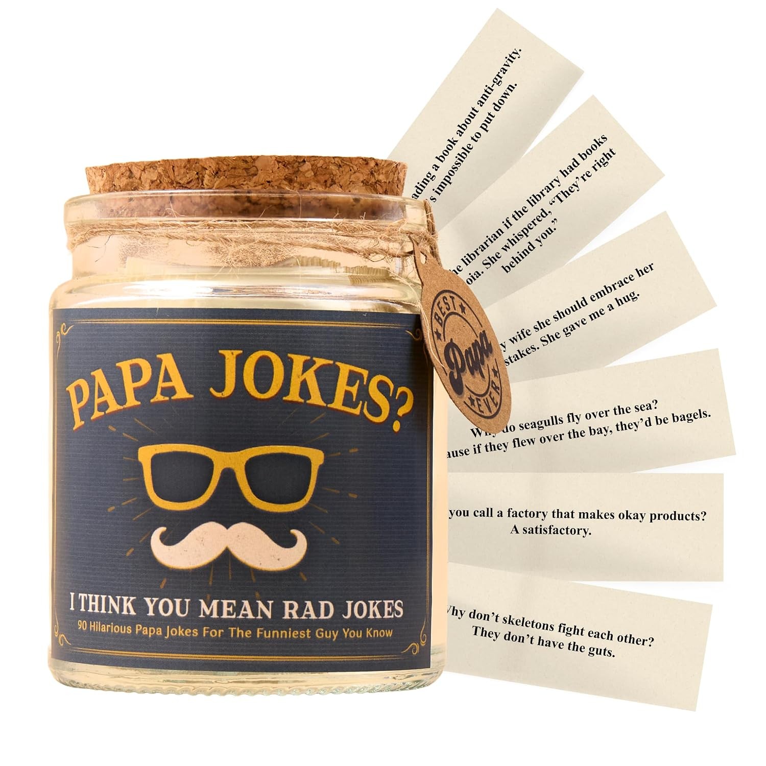 Papa Fathers Day Gift - Papa Gifts – Funny Dad Joke Gift – 90 Rad Dad Jokes – Un