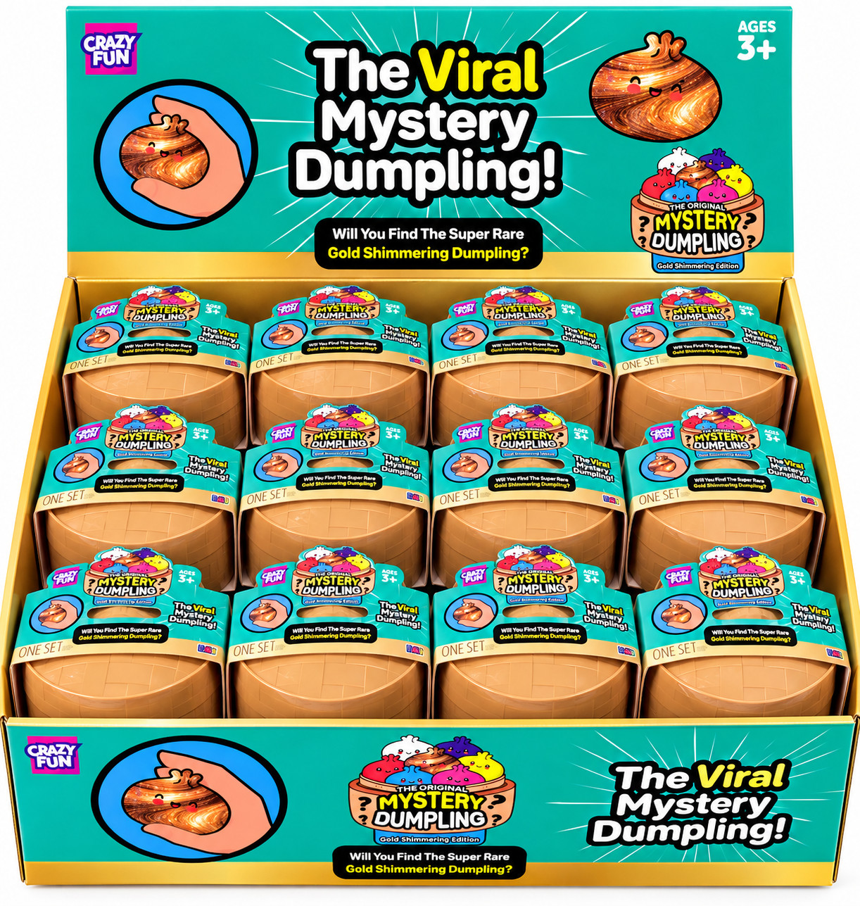 RMS Crazy Fun FULL CASE of GOLD SHIMMERING 24 Viral Mystery Dumplings
