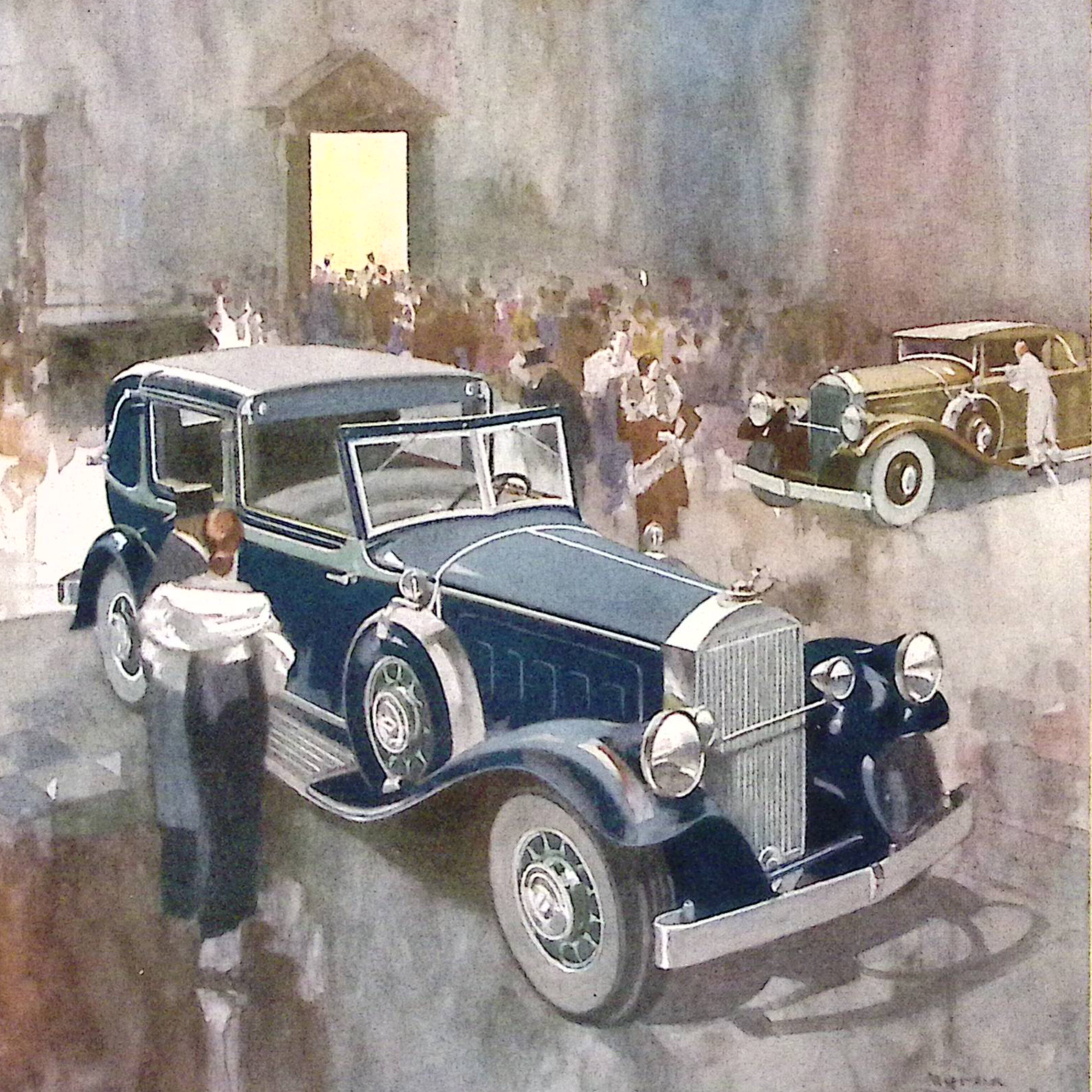 1931 WESTVACO Inspirations for Printing Sample Print Ad Pierce Arrow Town Car