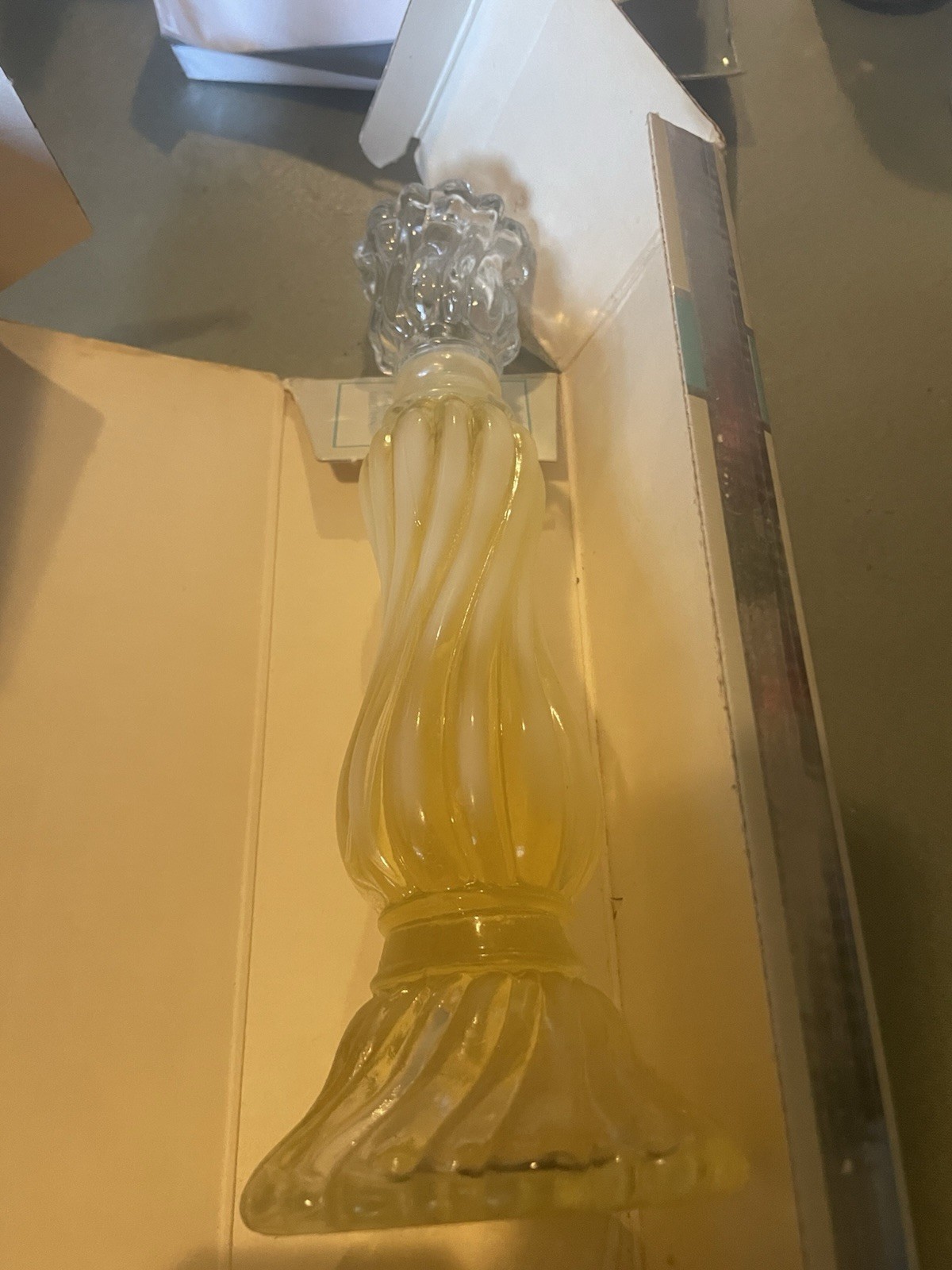 VTG Avon Charisma Opalique Candlestick Cologne Bottle 5 fl oz w/ 
