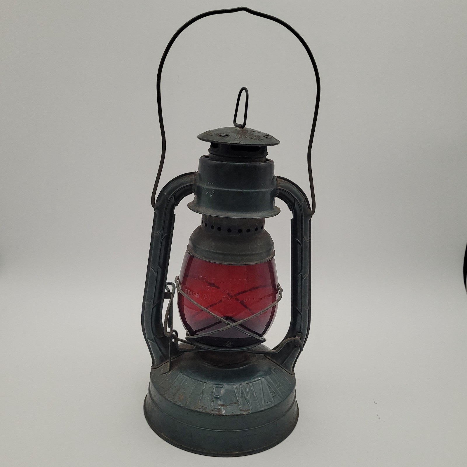 Antique c.1915 Dietz Little Wizard Syracuse New York Lantern Red Globe Original